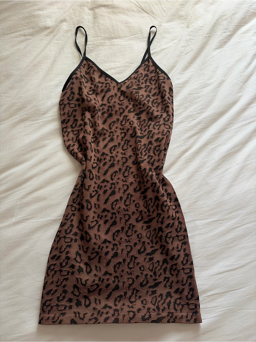 Bozzolo Leopard Print Brown Slip with Black Trim